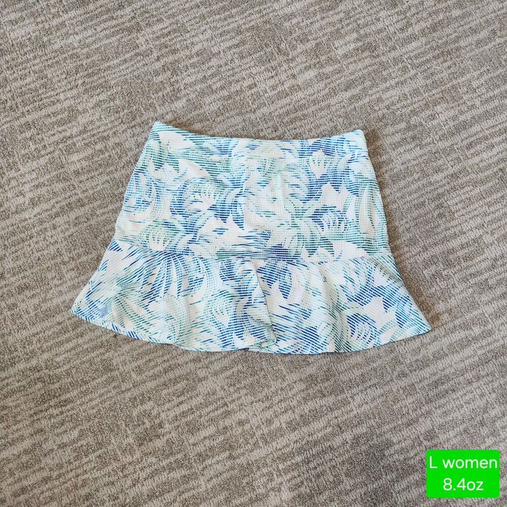 Tommy Bahama Abby Costa Wave Leaves Islandzone Tennis Skort skirt size L